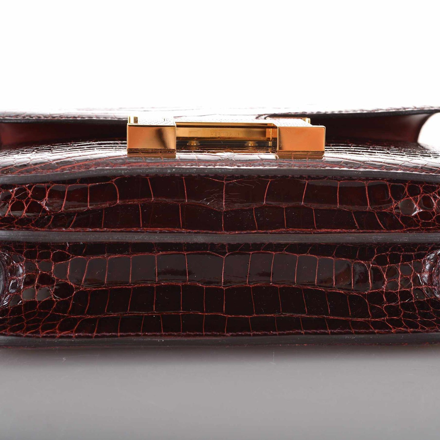 Hermès Constance 18 Alligator Bourgogne Pink Lizard Gold Hardware