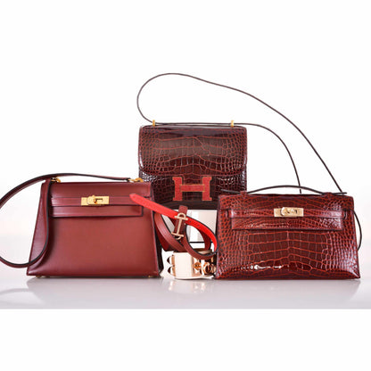 Hermès Constance 18 Alligator Bourgogne Pink Lizard Gold Hardware