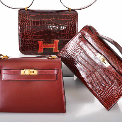 Hermès Constance 18 Alligator Bourgogne Pink Lizard Gold Hardware