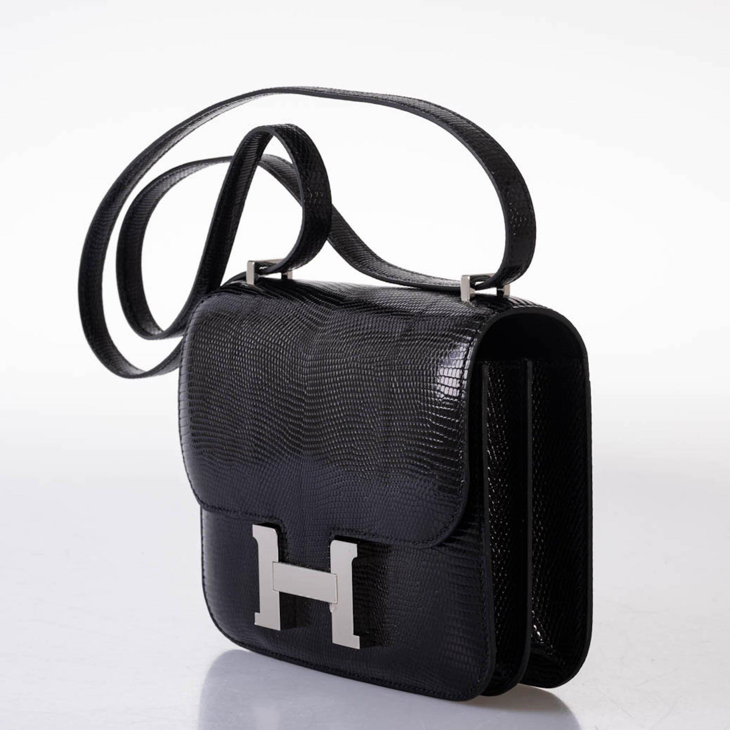 Hermès Constance 18 Black Salvator Lizard Palladium Hardware