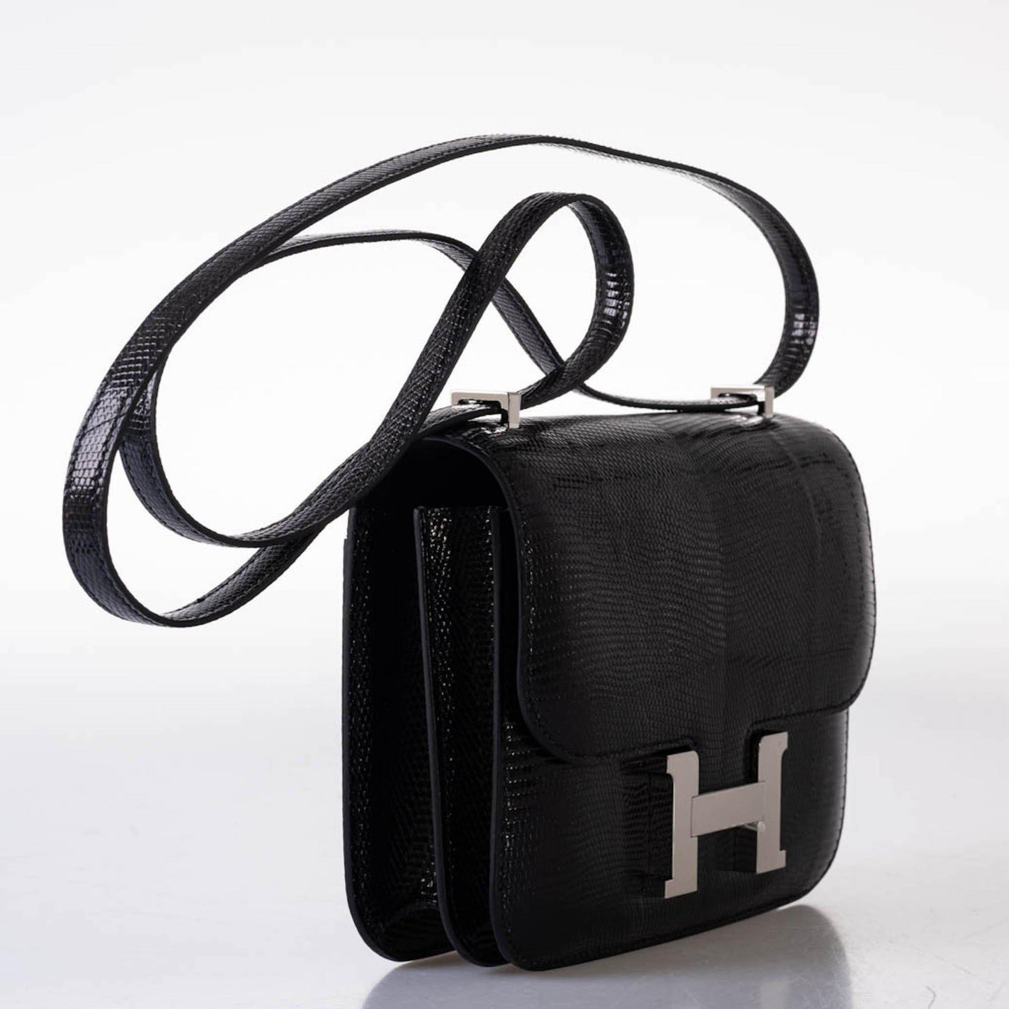 Hermès Constance 18 Black Salvator Lizard Palladium Hardware