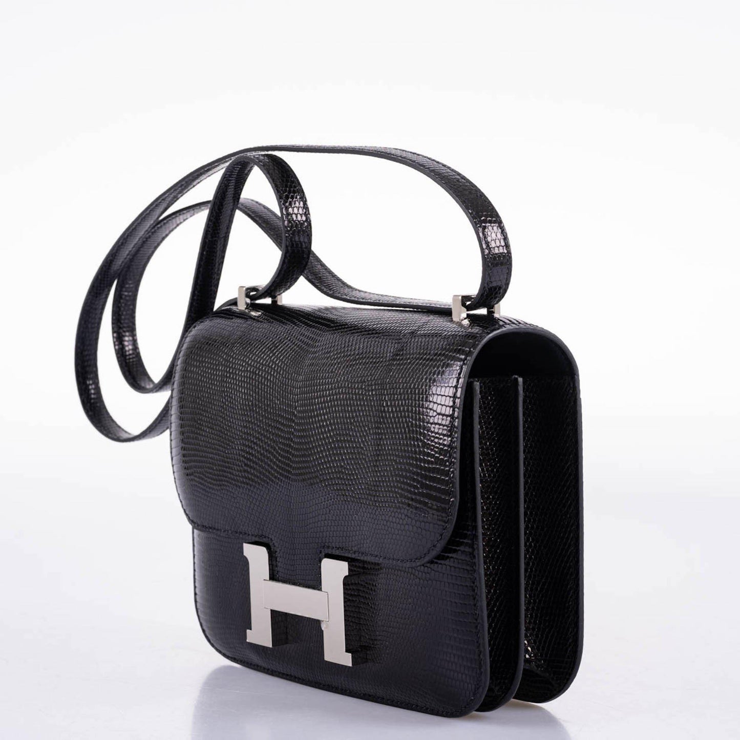 Hermès Constance 18 Black Salvator Lizard Palladium Hardware