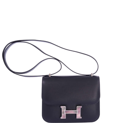 Hermès Constance 18 Black Sombrero leather Mother of Pearl Hardware