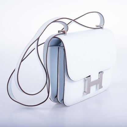 Hermès Constance 18 Blue Brume Chèvre Palladium Hardware