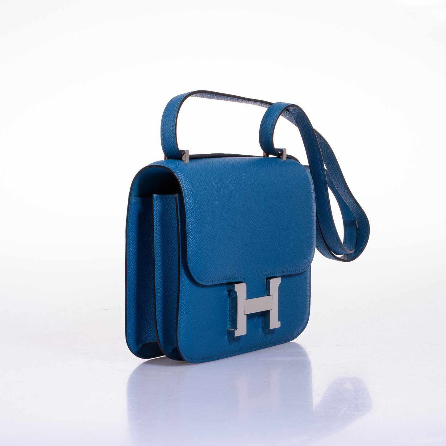 Hermès Constance 18 Blue Izmir Epsom Palladium Hardware