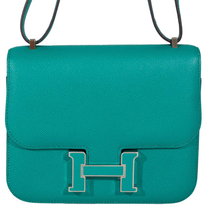 Hermès Constance 18 Blue Paon Verso Menthe Epsom Palladium Hardware - 2017, A