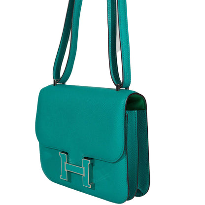 Hermès Constance 18 Blue Paon Verso Menthe Epsom Palladium Hardware - 2017, A