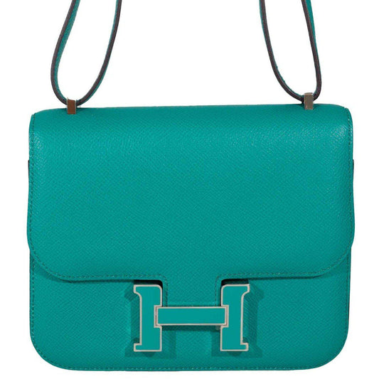 Hermès Constance 18 Blue Paon Verso Menthe Epsom Palladium Hardware - 2017, A