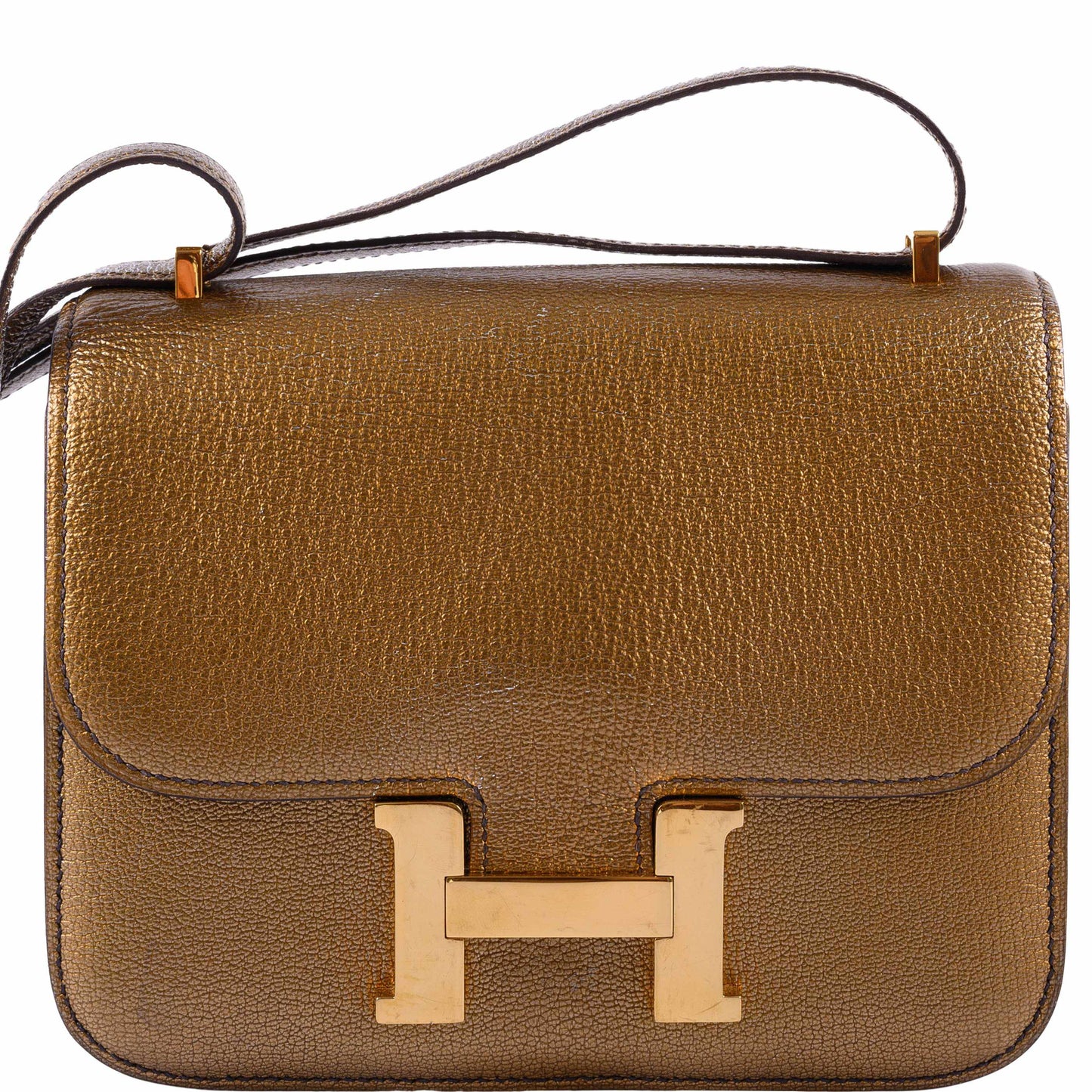 Hermès Constance 18 Gold Metallic Chevre Gold Hardware