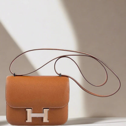 Hermès Constance 18 Mini III Mirror Bag Gold Epsom with Palladium Hardware