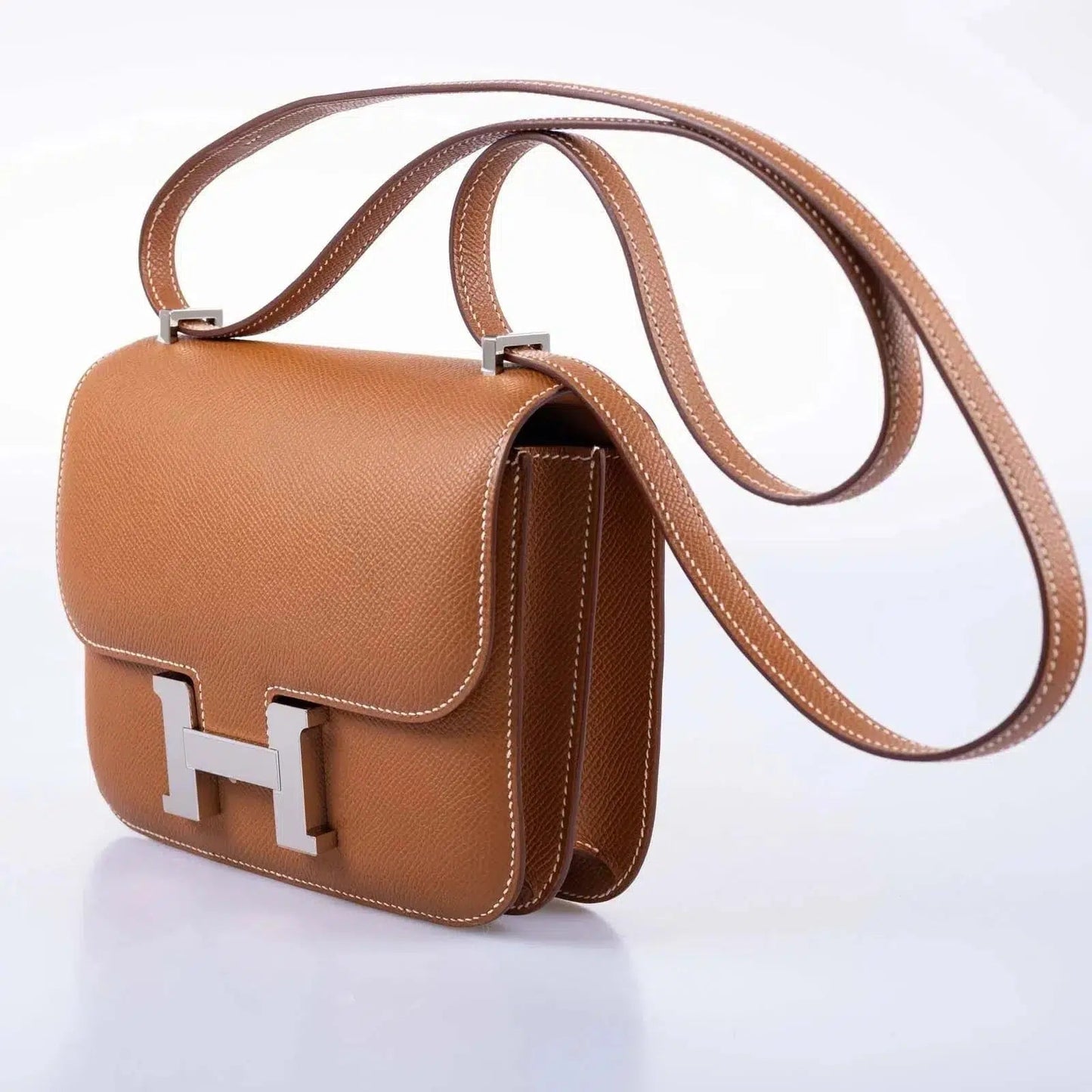 Hermès Constance 18 Mini III Mirror Bag Gold Epsom with Palladium Hardware