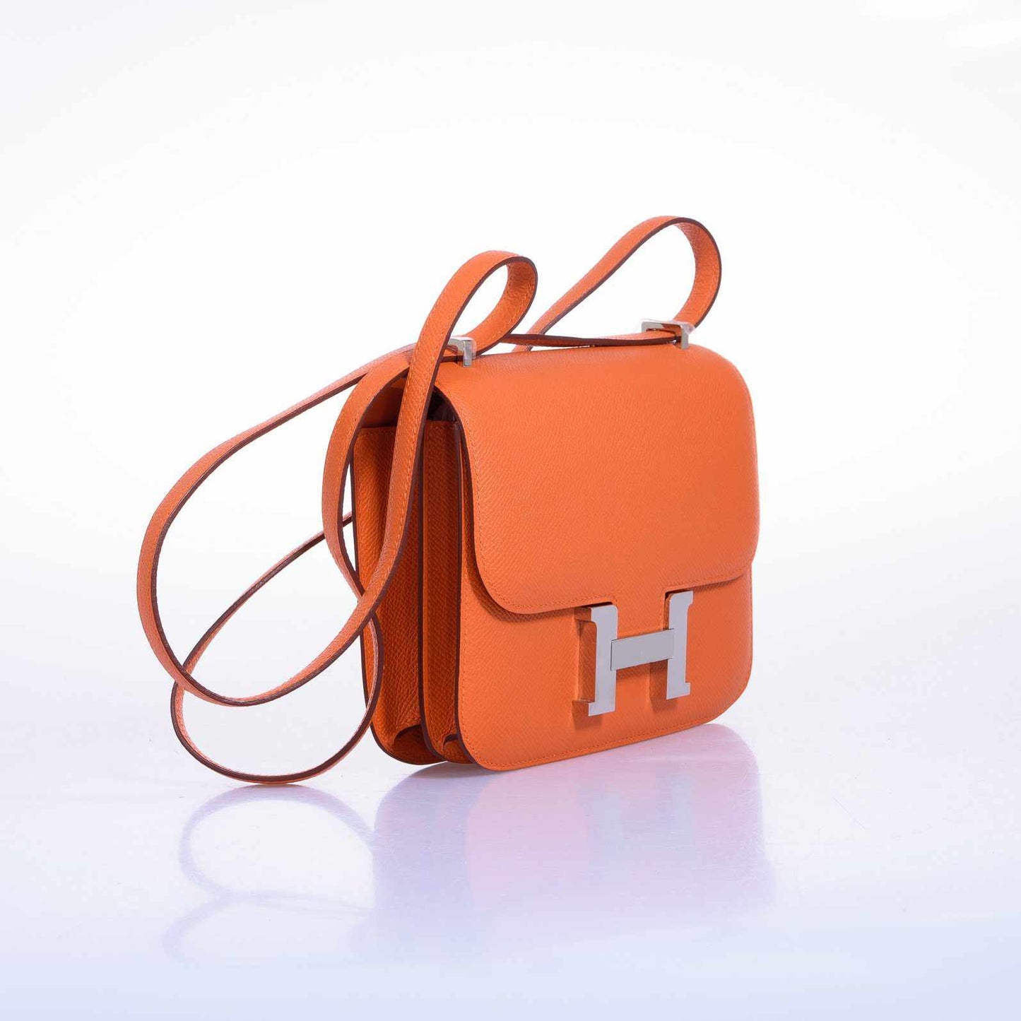 Hermès Constance 18 Orange Epsom Palladium Hardware