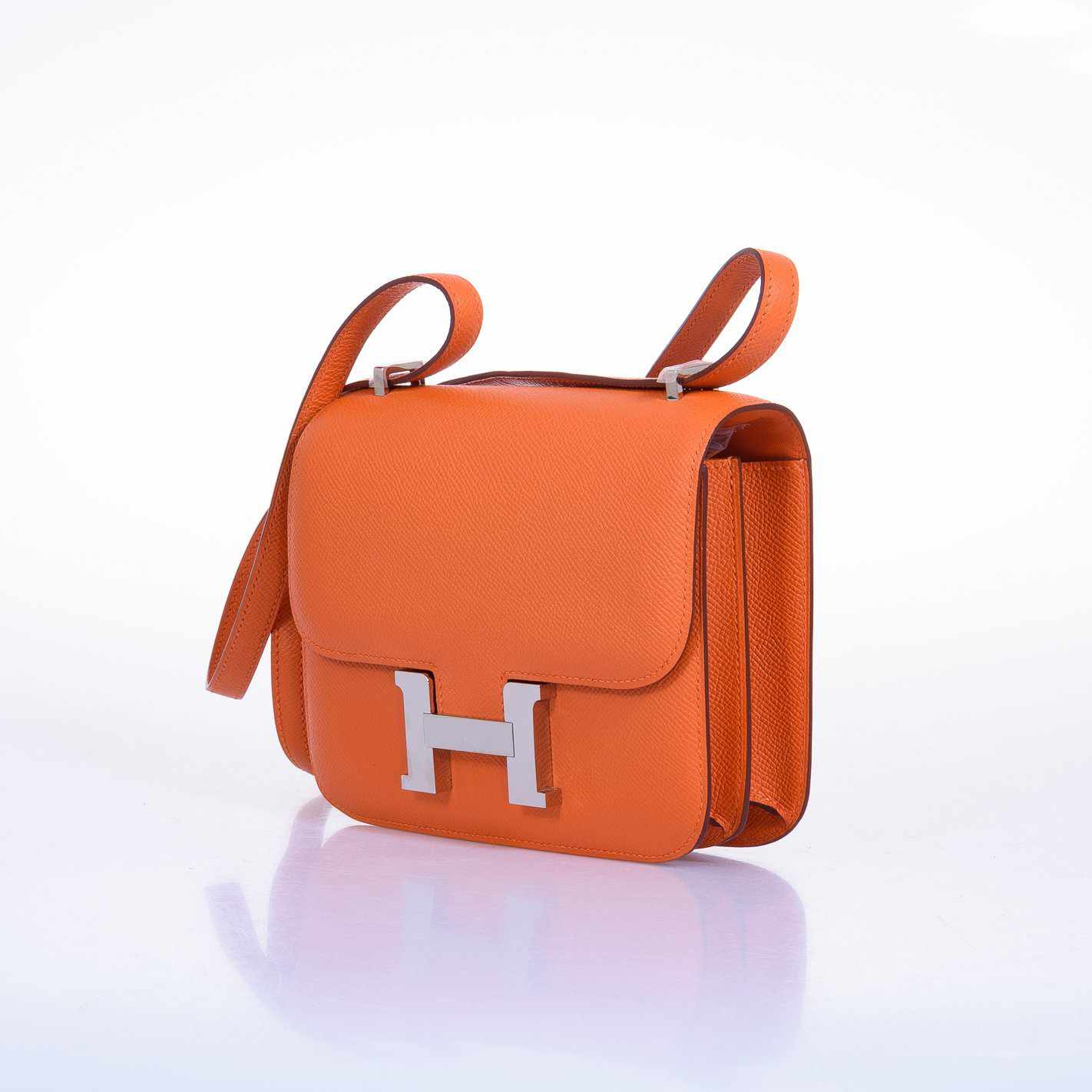 Hermès Constance 18 Orange Epsom Palladium Hardware