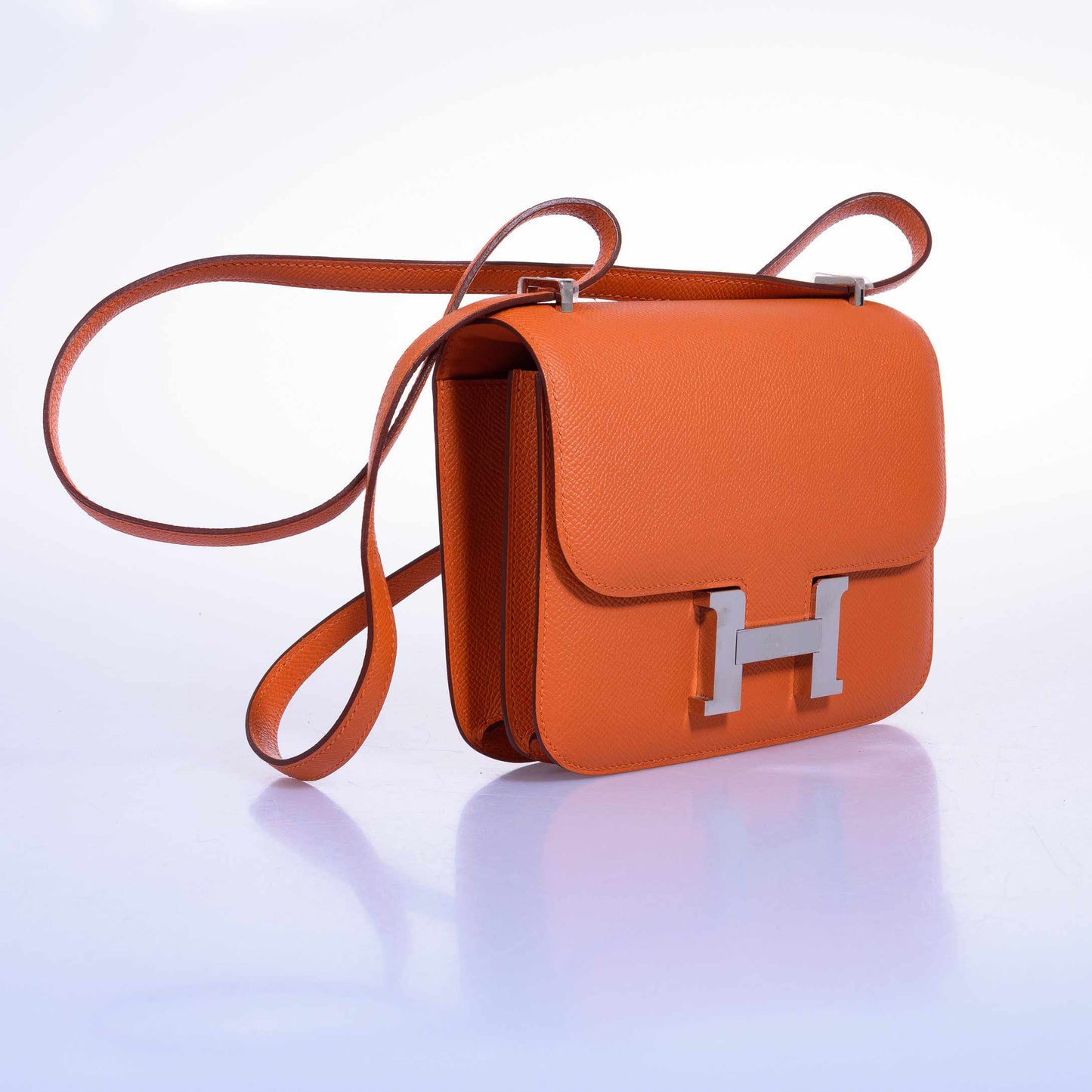 Hermès Constance 18 Orange Epsom Palladium Hardware