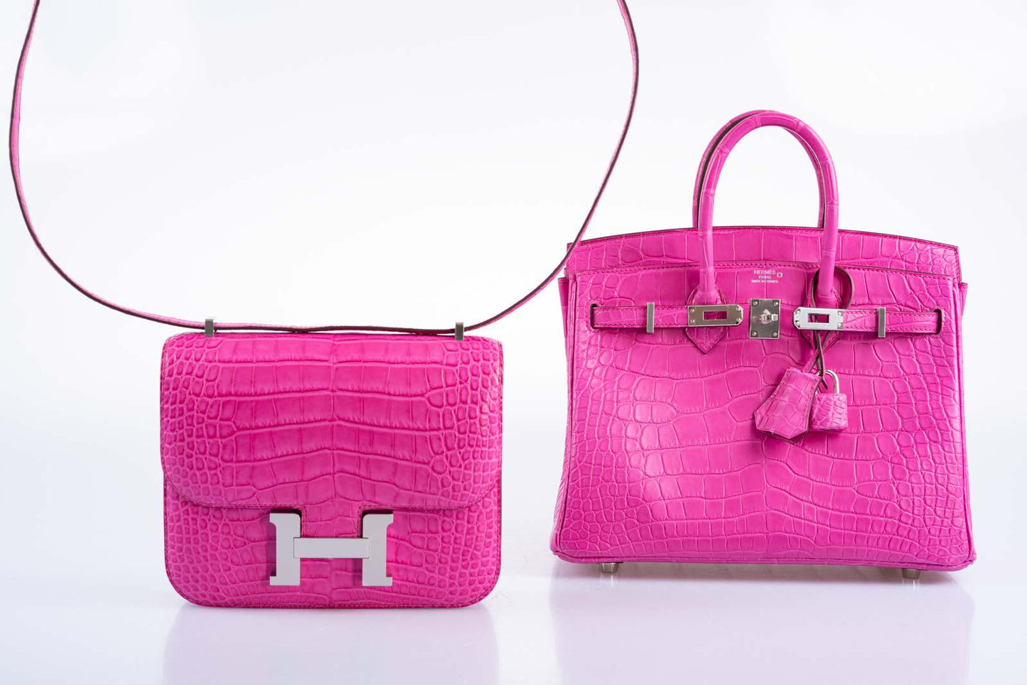 Hermès Constance 18 Rose Shocking Matte Alligator Palladium Hardware