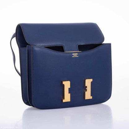 Hermès Constance 24 Bleu Saphir Swift Gold Hardware