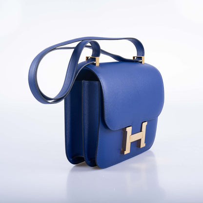 Hermès Constance 24 Blue Electrique Epsom Gold Hardware