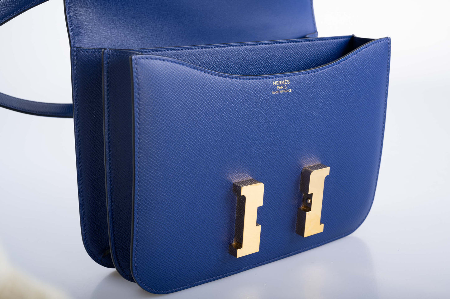 Hermès Constance 24 Blue Electrique Epsom Gold Hardware