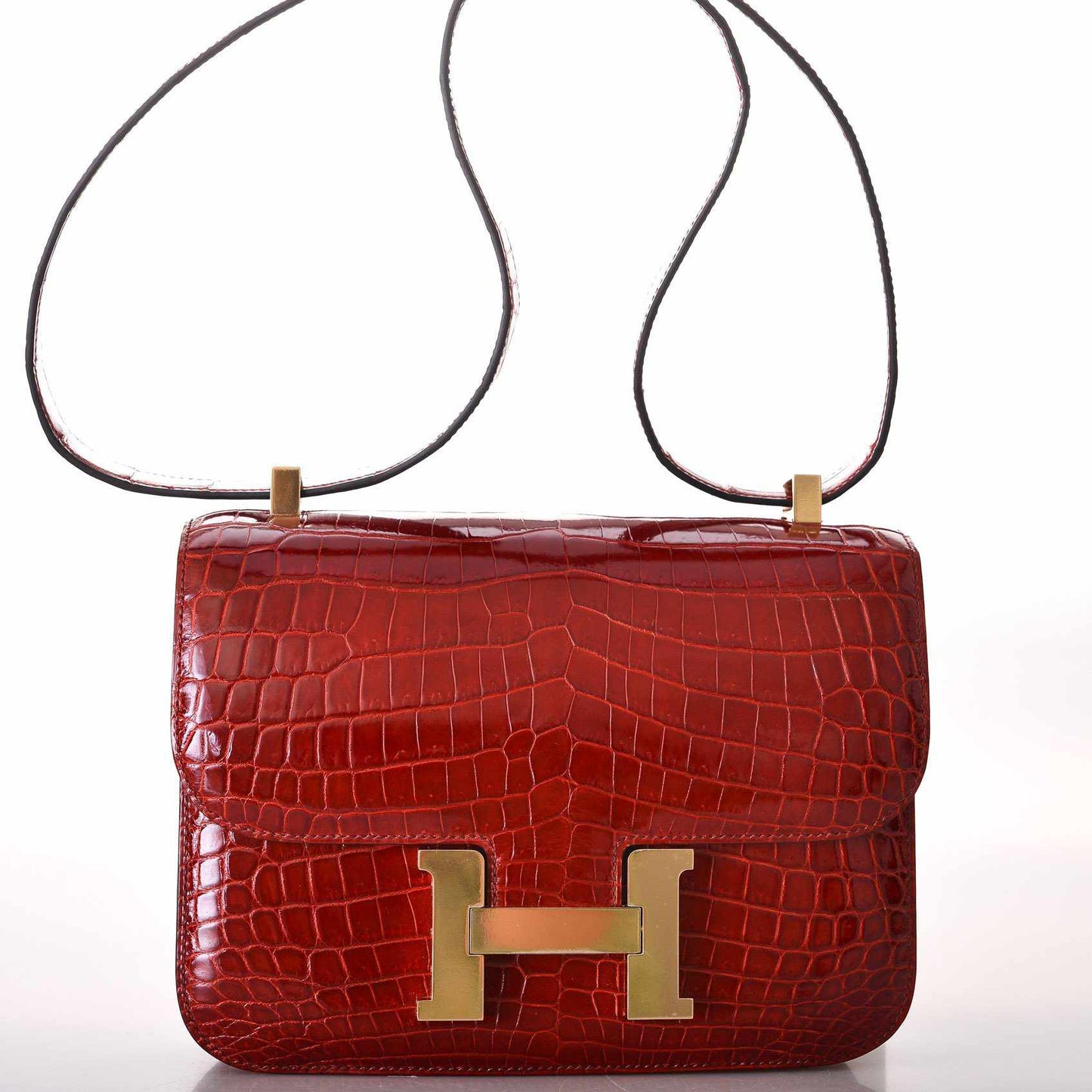 Hermès Constance 24 Rouge H Niloticus Crocodile Gold Hardware