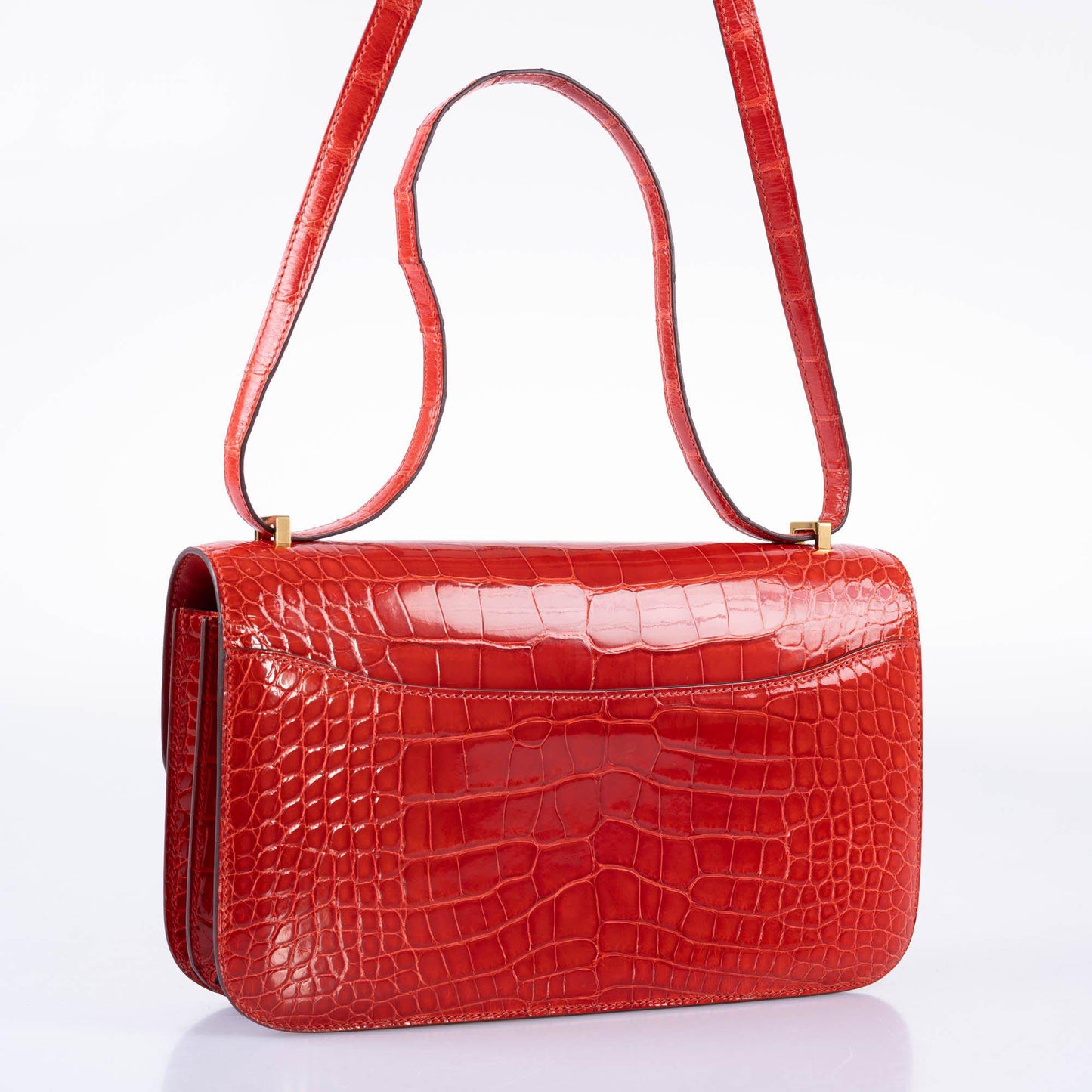 Hermès Constance Elan 25 Rouge de Coeur Shiny Alligator Gold Hardware - 2017, A