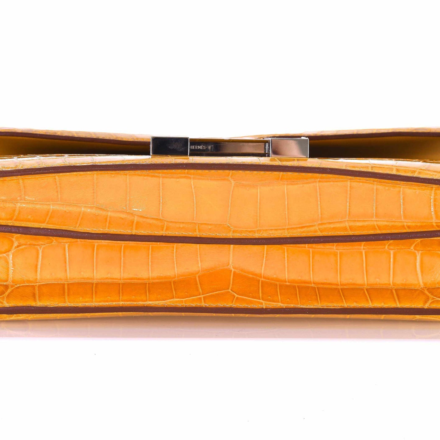 Hermès Constance Elan Saffron Shiny Nilo Crocodile Palladium Hardware