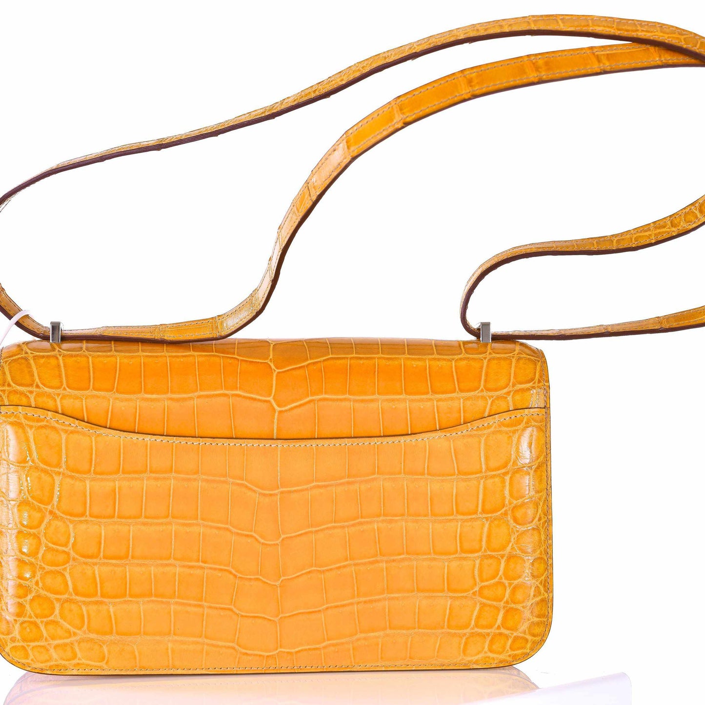 Hermès Constance Elan Saffron Shiny Nilo Crocodile Palladium Hardware