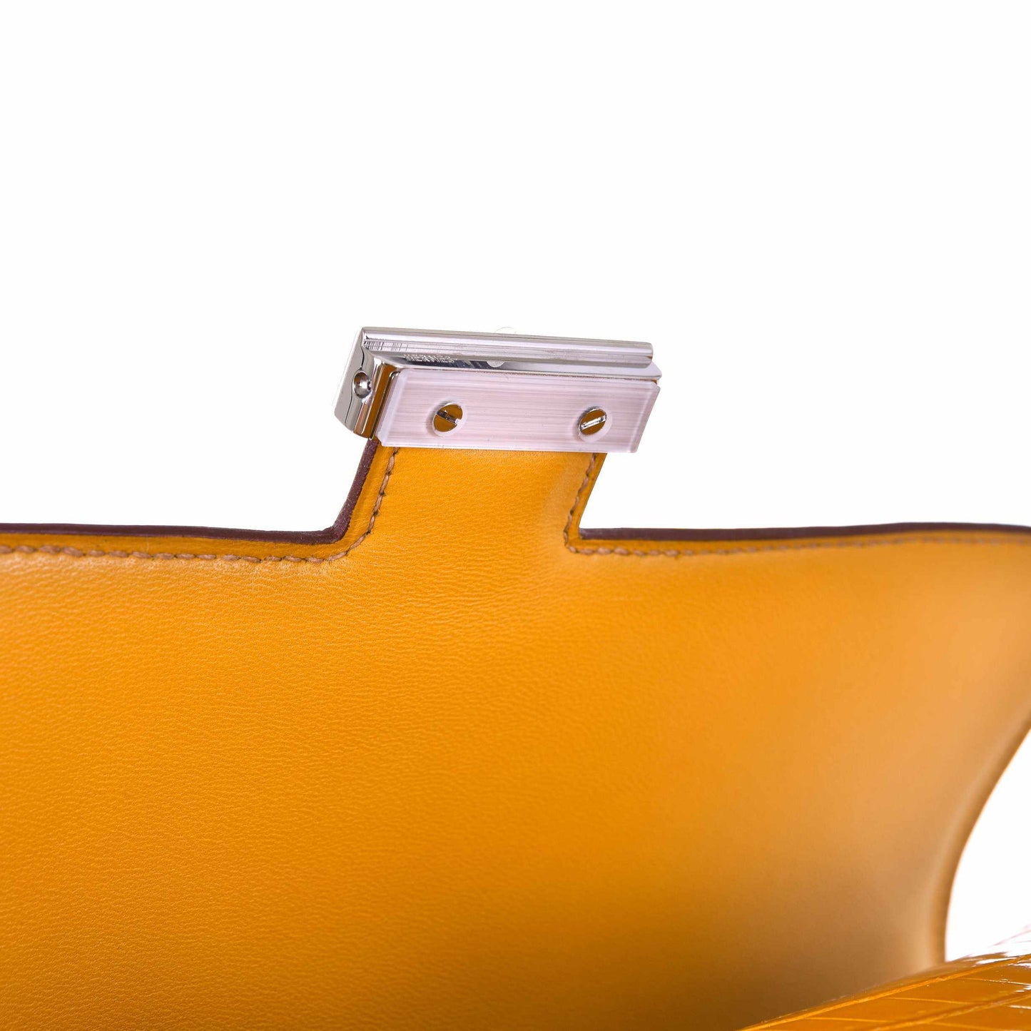 Hermès Constance Elan Saffron Shiny Nilo Crocodile Palladium Hardware