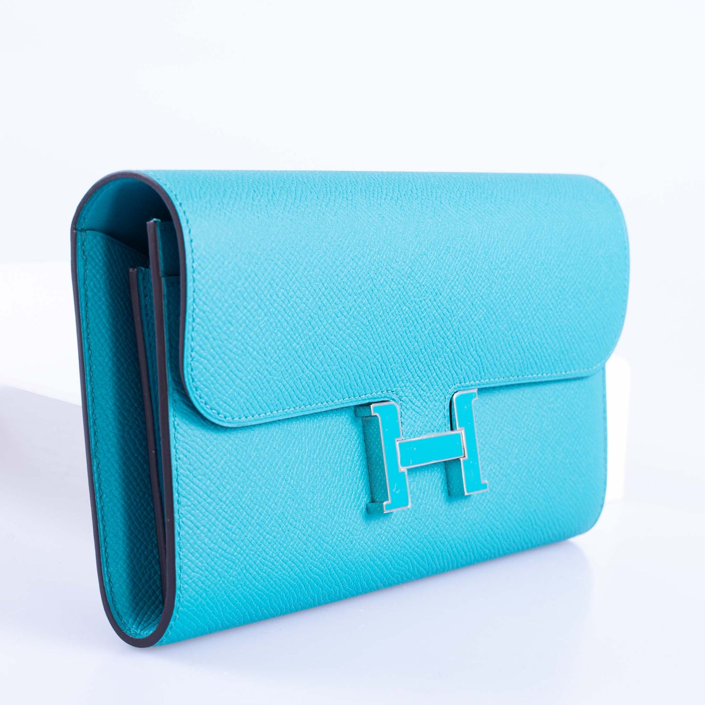 Hermès Constance Long Wallet Blue Paon Epsom Gold Hardware