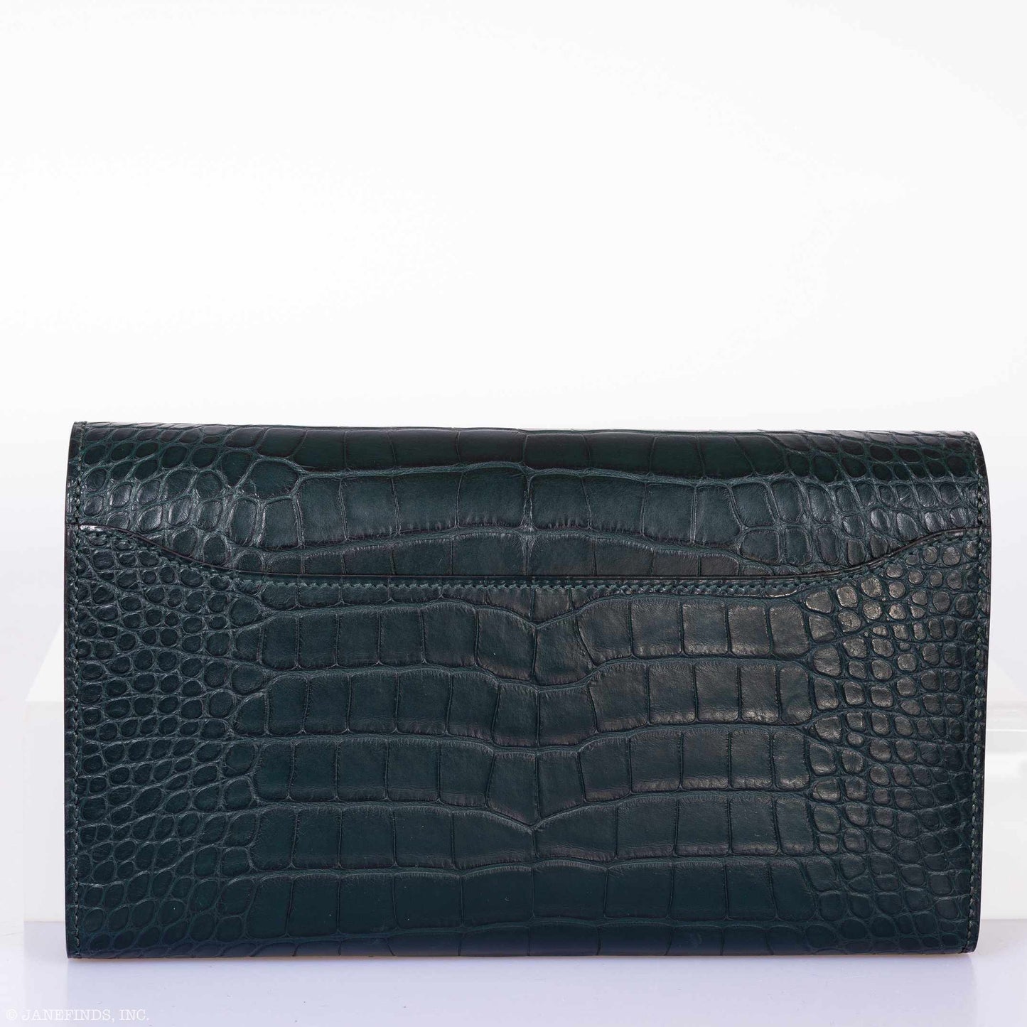 Hermès Constance Long Wallet Matte Vert Fonce Alligator Ombré Lizard "H" Closure