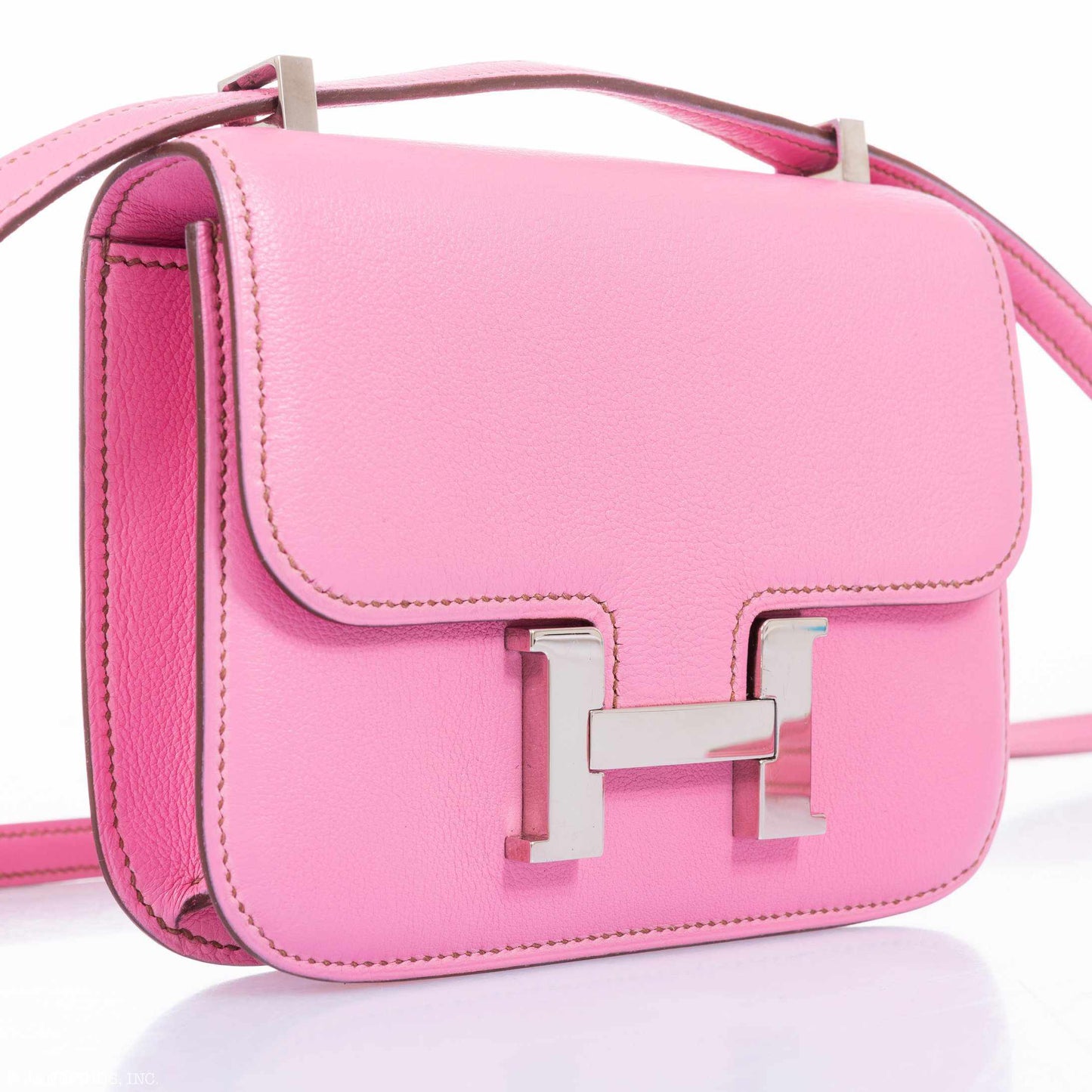 Hermès Constance Micro Rose Sakura Swift Palladium Hardware