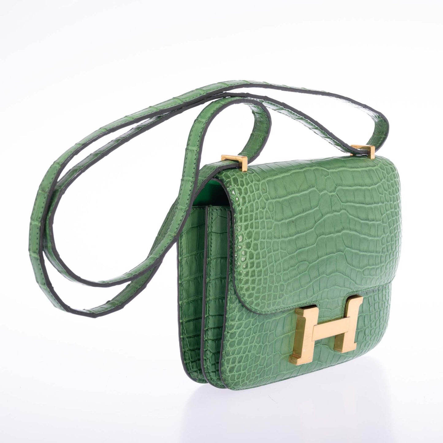 Hermès Constance Mini 18 Cactus Matte Alligator Gold Hardware