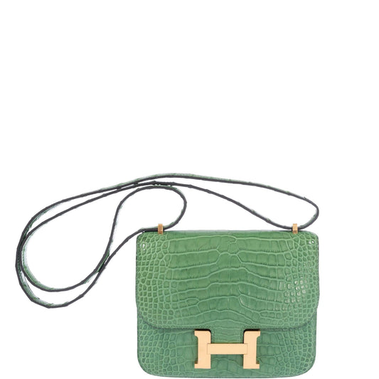 Hermès Constance Mini 18 Cactus Matte Alligator Gold Hardware