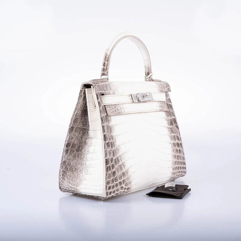 Hermès Diamond Himalayan Kelly 28 Matte Nilo Crocodile 18K White Gold Diamond Hardware