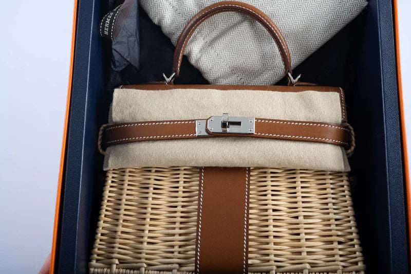 Hermès Kelly 20 Mini Picnic Barenia & Osier Wicker Palladium Hardware