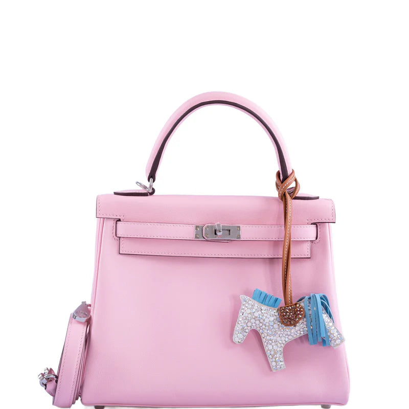 Hermès Kelly 25 Retourne Rose Sakura Swift leather Palladium Hardware