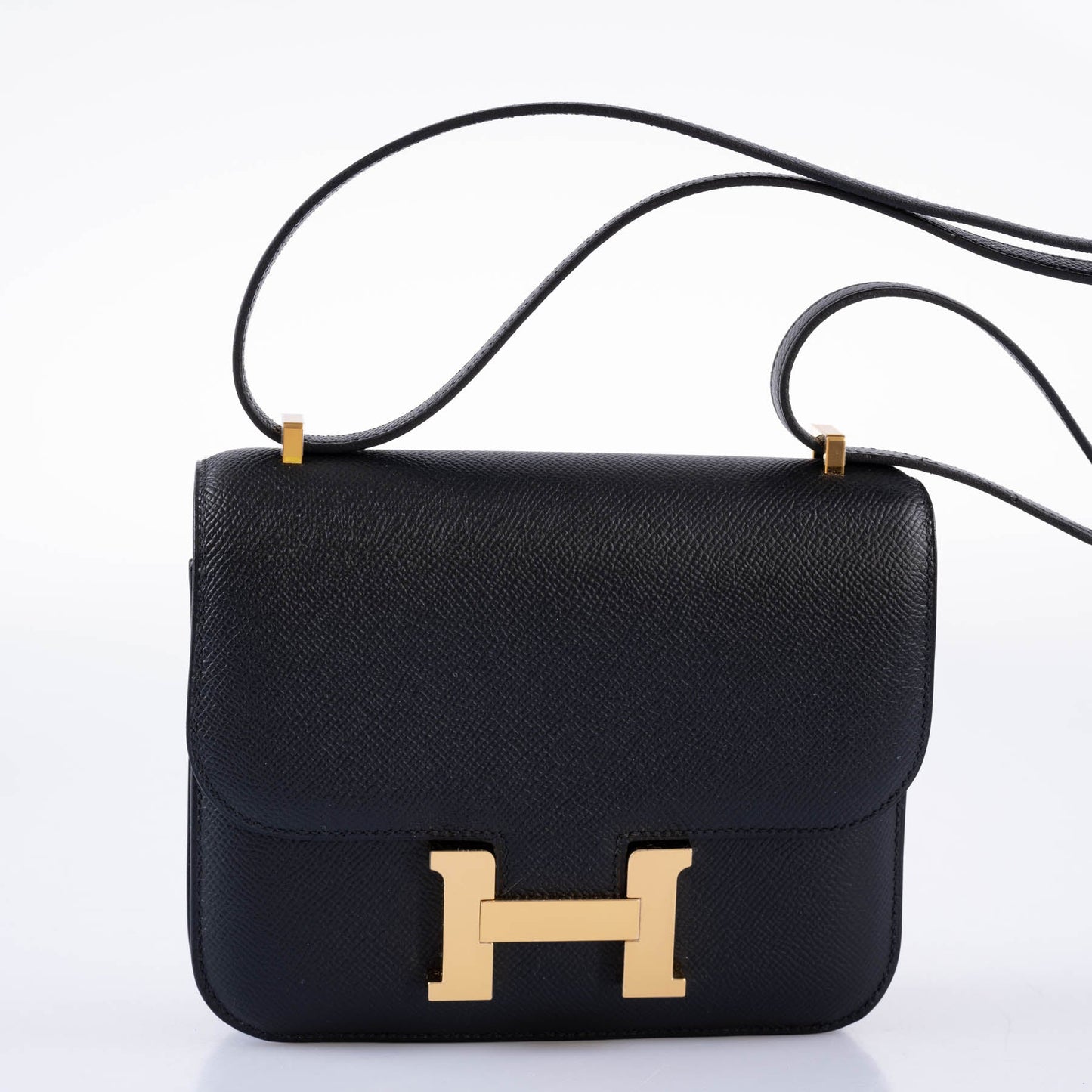 Hermès Mini Constance 18 Black Epsom with Gold Hardware