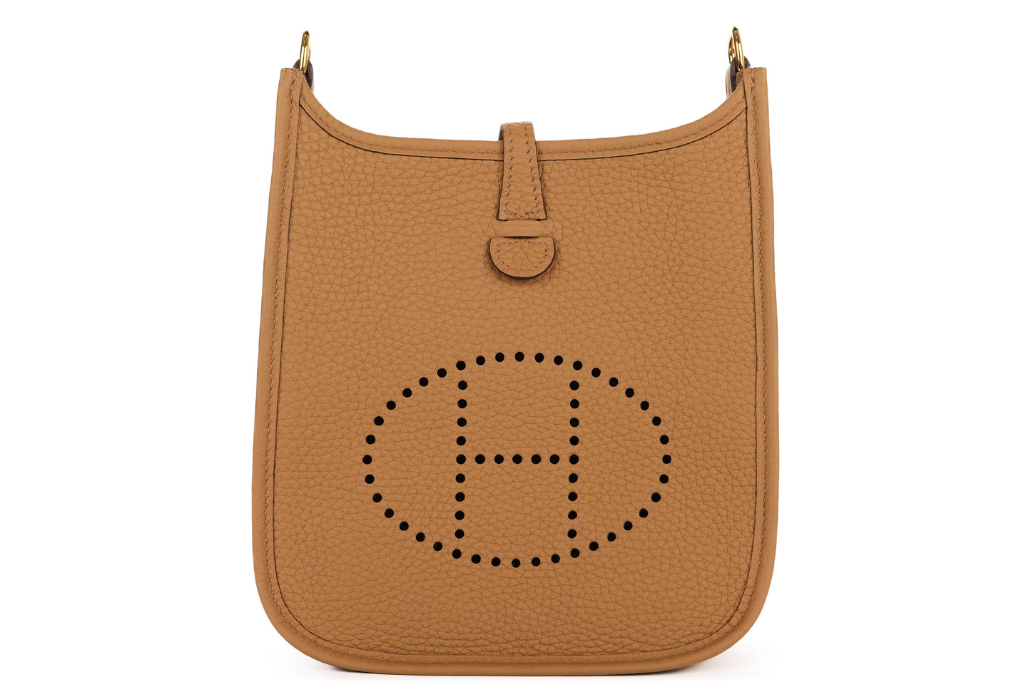 Hermès Mini Evelyne Biscuit Clemence Gold Hardware - Luxury Shopping