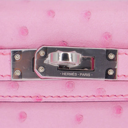 💗 Hermès || Mini Kelly II Bubblegum Ostrich || Palladium Hardware