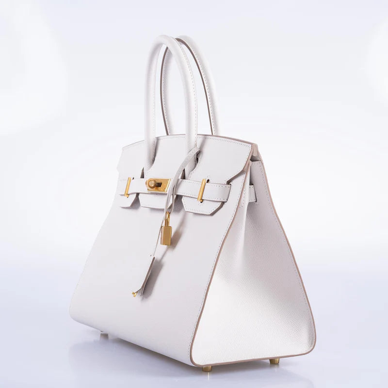 Hermès Sellier Birkin 30 Gris Pale Epsom Gold Hardware