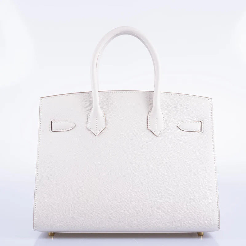 Hermès Sellier Birkin 30 Gris Pale Epsom Gold Hardware