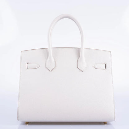 Hermès Sellier Birkin 30 Gris Pale Epsom Gold Hardware