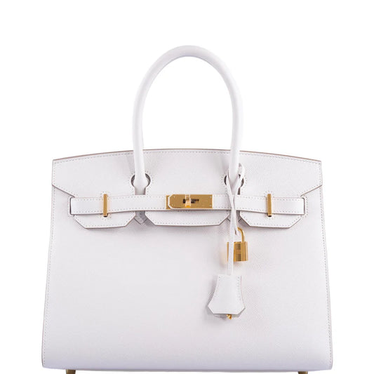 Hermès Sellier Birkin 30 Gris Pale Epsom Gold Hardware