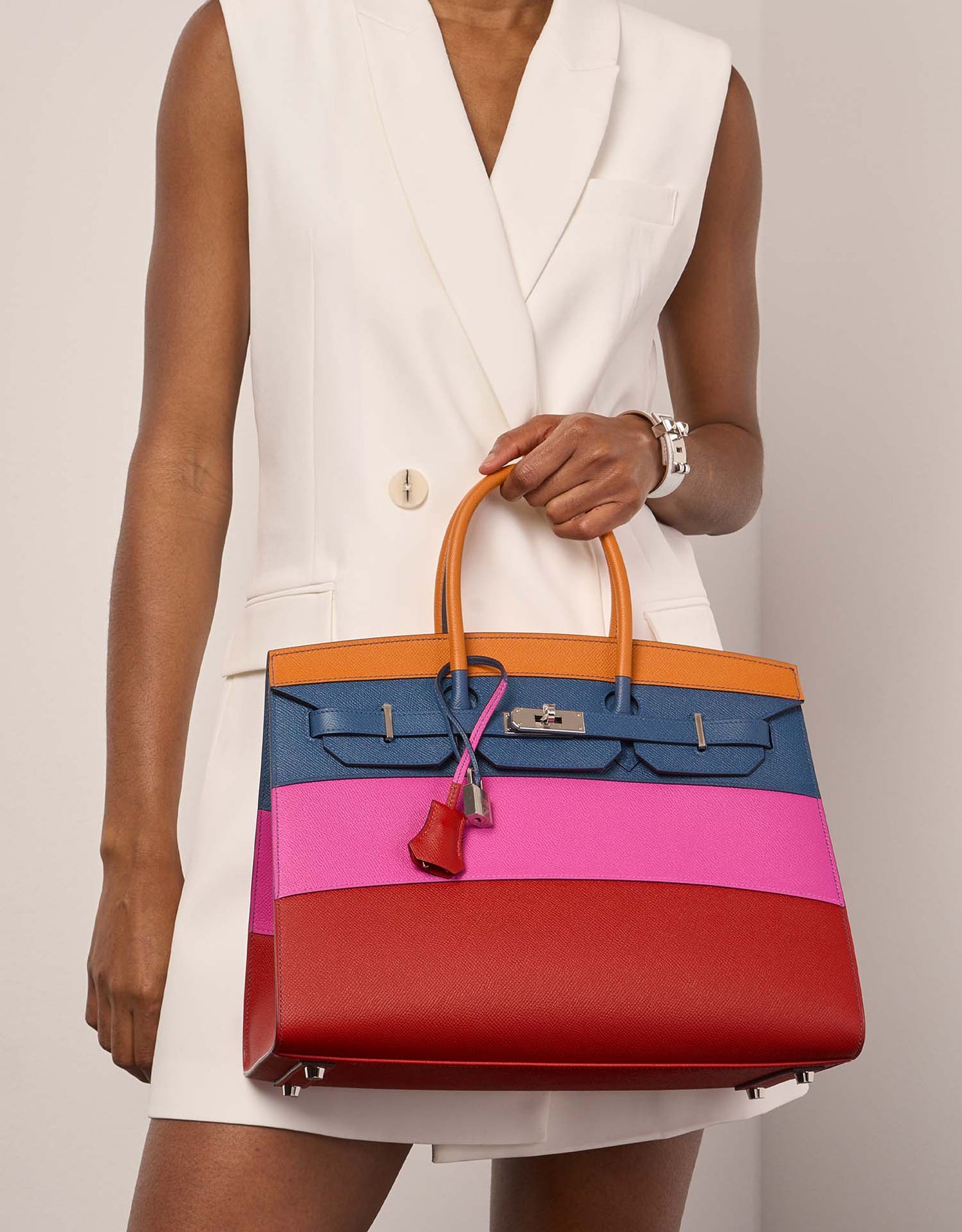 Birkin 35 Sunset Rainbow Epsom Apricot / Blue Agate / Magnolia / Rouge Casaque