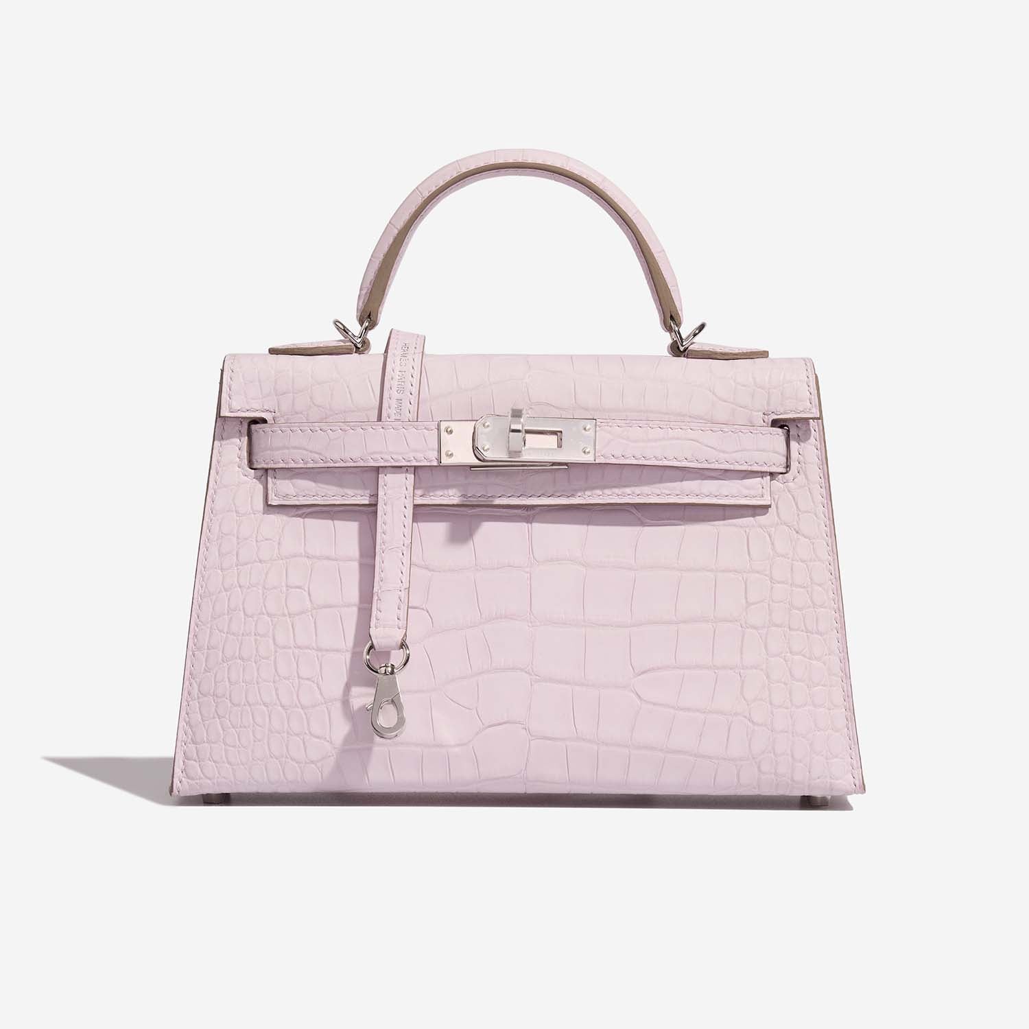 Hermès Mini Kelly 20 II Mauve Pale Matte Alligator Palladium Hardware