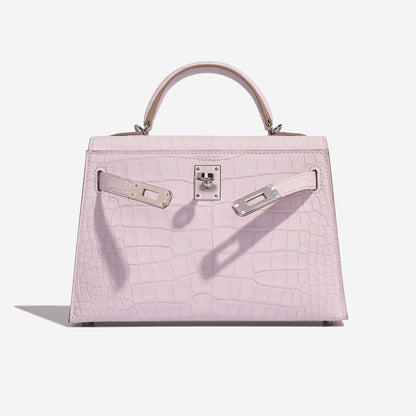 Hermès Mini Kelly 20 II Mauve Pale Matte Alligator Palladium Hardware