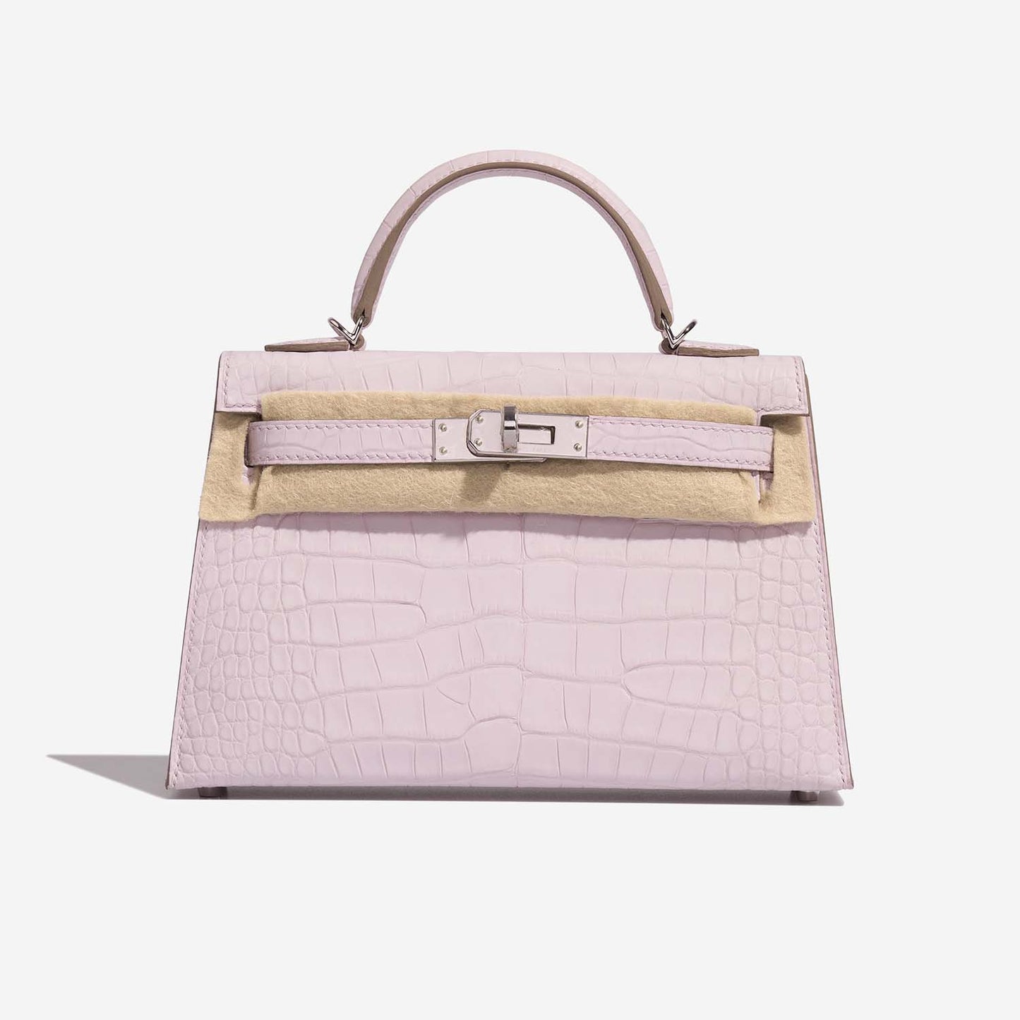 Hermès Mini Kelly 20 II Mauve Pale Matte Alligator Palladium Hardware