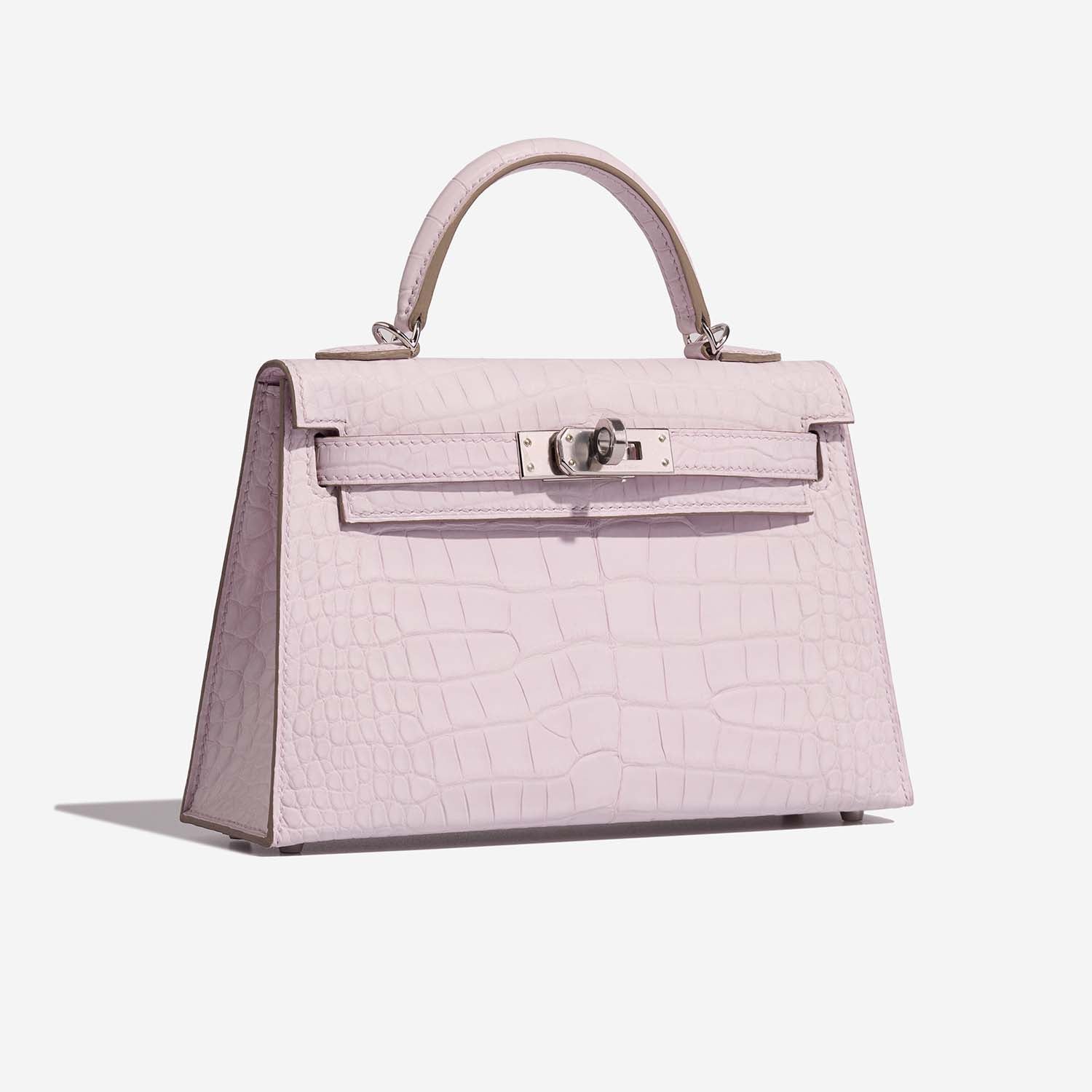 Hermès Mini Kelly 20 II Mauve Pale Matte Alligator Palladium Hardware