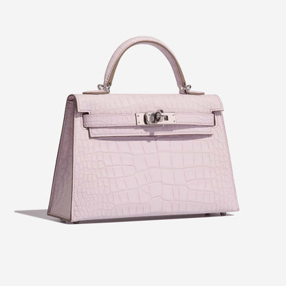 Hermès Mini Kelly 20 II Mauve Pale Matte Alligator Palladium Hardware