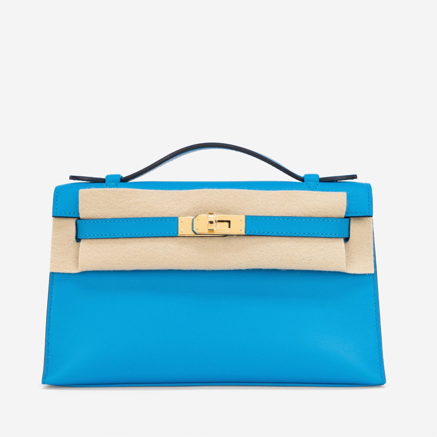 Hermès Kelly Pochette Bleu Celeste Swift Leather