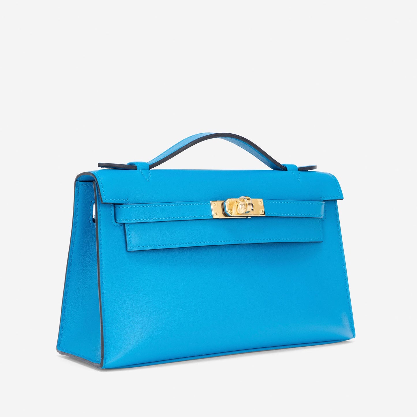 Hermès Kelly Pochette Bleu Celeste Swift Leather